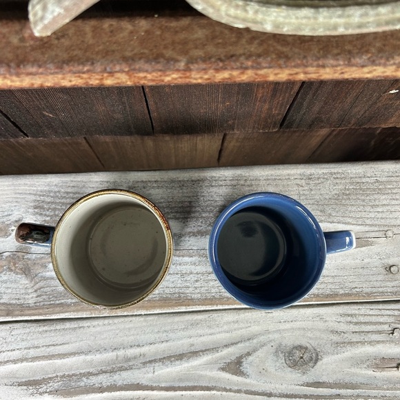 Nautical Blue and White Ceramic Mug Set. Sailboats and Seashells. - Picture 5 of 8